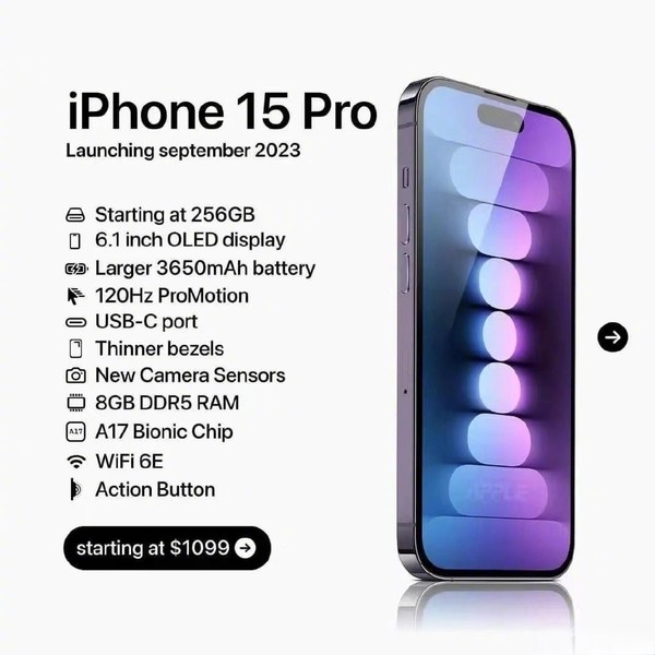 苹果iPhone 15全系机型配置和价格遭曝光 全系灵动岛！